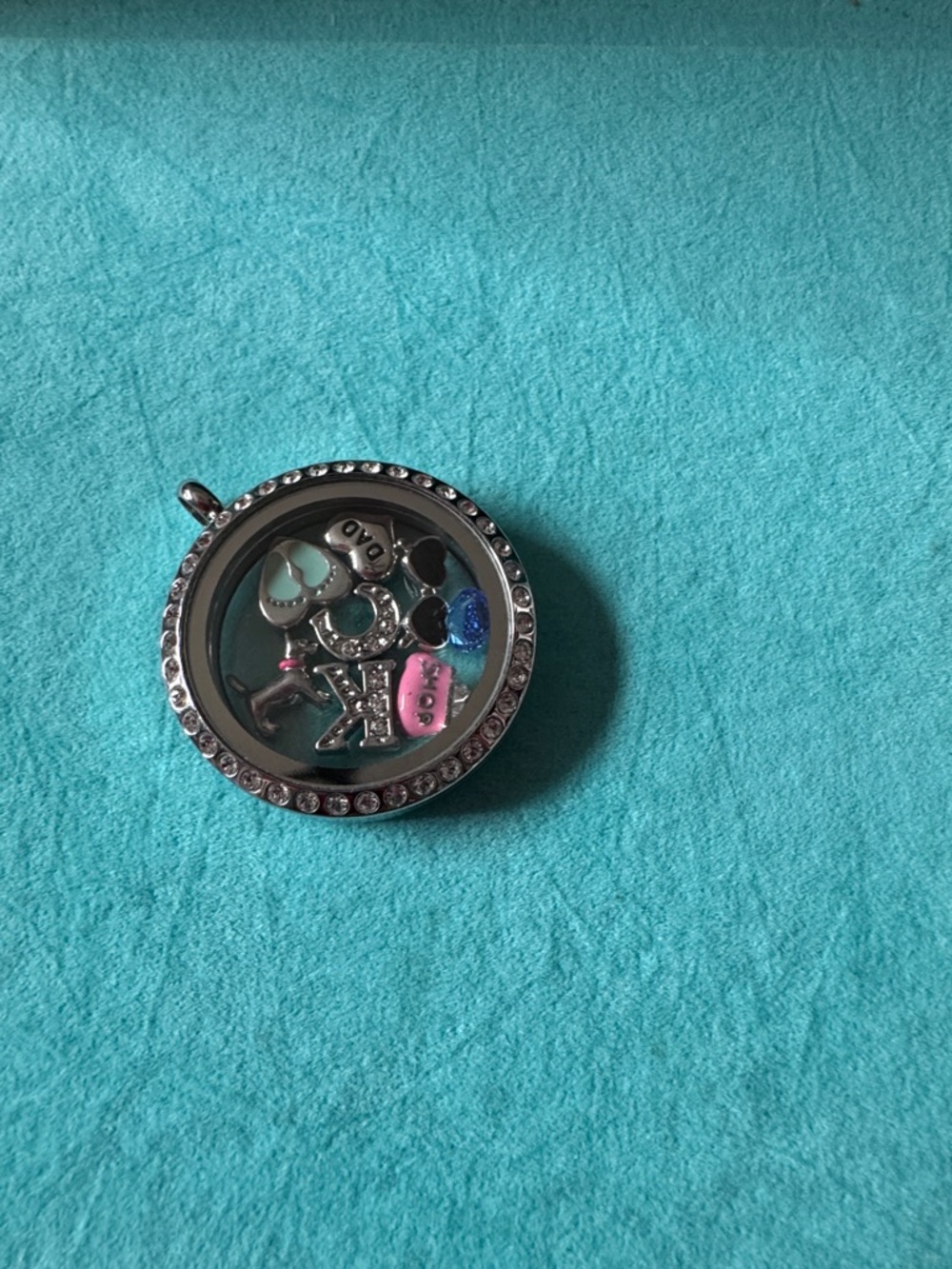 Origami Owl Silver Floating Locket with Blue Accent